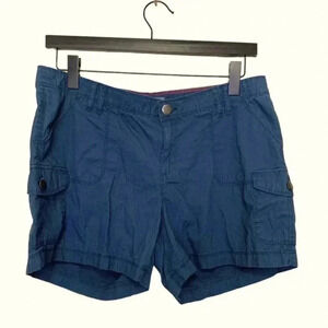 Natural Reflections 100% Cotton Mid Rise Flat Front Blue  Shorts